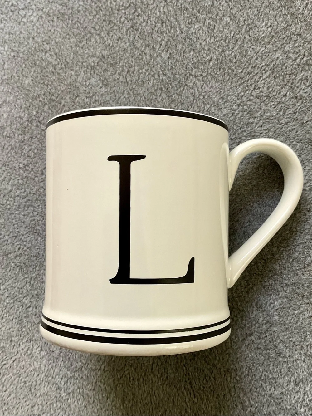 SUR LA TABLE Classic “L” Initial Stoneware Mug